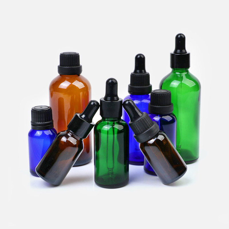Dropper oil amber glass bottles